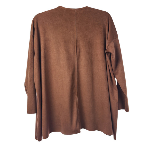 Bryn Walker Top Size XXS Oversized Baxter Faux Suede V Neck Sequoia Lagenlook - Picture 4 of 5